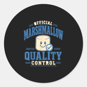 Funny marshmallow lover  classic round sticker