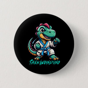 Funny Martial Arts Karate Taekwondo Dino Animal Cu 6 Cm Round Badge