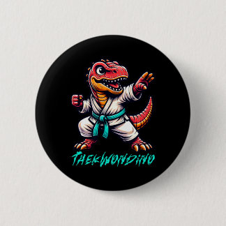 Funny Martial Arts Karate Taekwondo Dino Animal Cu 6 Cm Round Badge