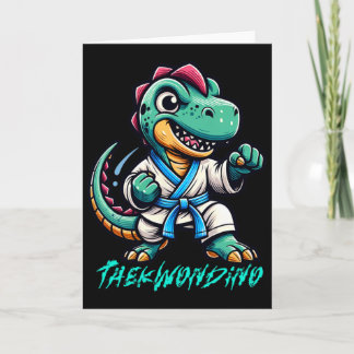 Funny Martial Arts Karate Taekwondo Dino Animal Cu Card