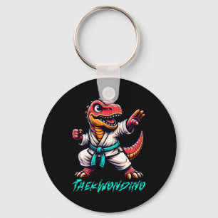 Funny Martial Arts Karate Taekwondo Dino Animal Cu Key Ring