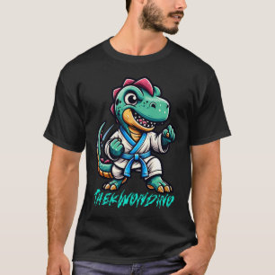 Funny Martial Arts Karate Taekwondo Dino Animal Cu T-Shirt