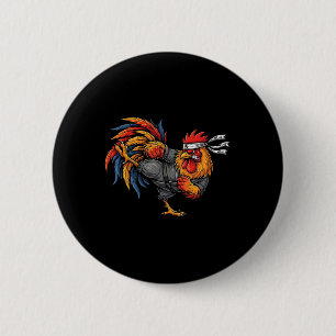 Funny Martial Arts Rooster Mma Kick Fighter Karate 6 Cm Round Badge