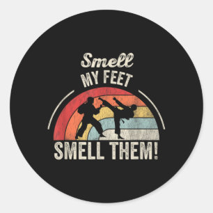 Funny Martial Arts Smell Feet Retro Karate Classic Round Sticker