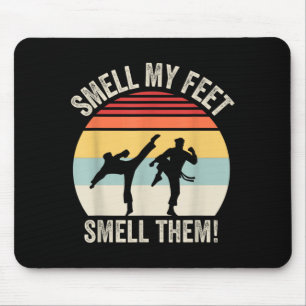 Funny Martial Arts Smell Feet Retro Karate Graphic Mouse Mat