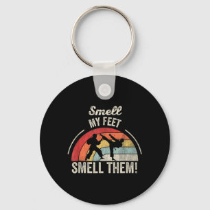 Funny Martial Arts Smell Feet Retro Karate Key Ring