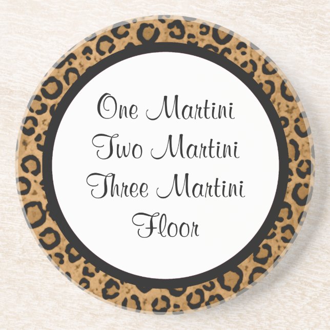 Funny Martini Leopard Coaster (Front)