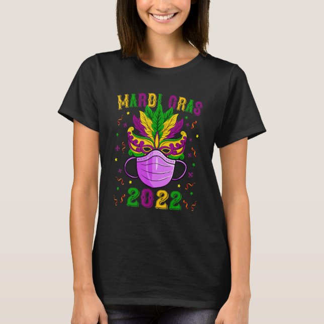 Funny Mask And Face Mask Awesome Mardi Gras Outfit T-Shirt (Front)