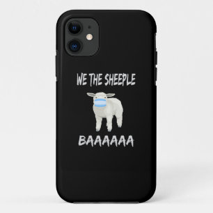 Funny mask sheep   sheeple wearing face mask iPhone 11 case