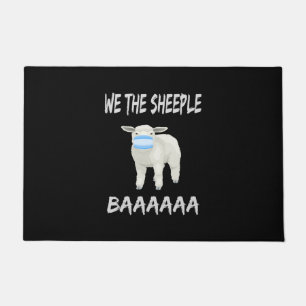 Funny mask sheep sheeple wearing face mask doormat