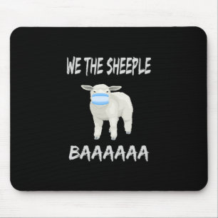 Funny mask sheep sheeple wearing face mask mouse mat