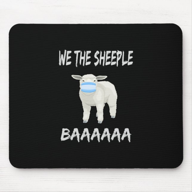 Funny mask sheep | sheeple wearing face mask mouse mat (Front)