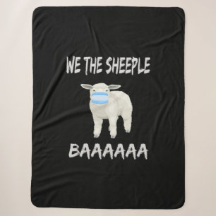 Funny mask sheep sheeple wearing face mask sherpa blanket
