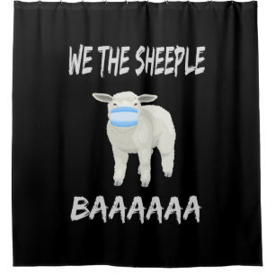 Funny mask sheep sheeple wearing face mask shower curtain