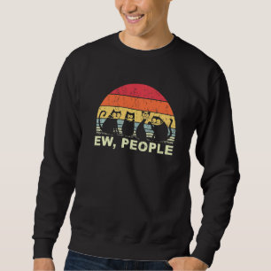 Funny Masked Cat Glancing Ew People Anti Social In Sweatshirt