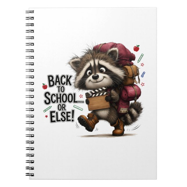 Funny Masked Critter Back To Class Vibe Notebook (Front)