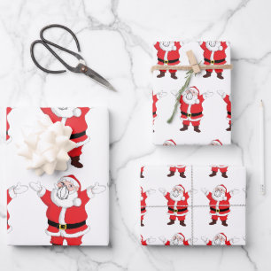 Funny Masked Santa Claus Wrapping Paper Sheet