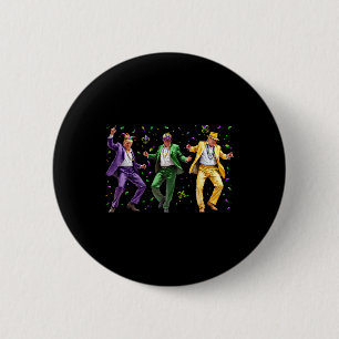 Funny Masked Trump Dance Mardi Gras New Orleans Ym 6 Cm Round Badge