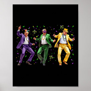 Funny Masked Trump Dance Mardi Gras New Orleans Ym Poster
