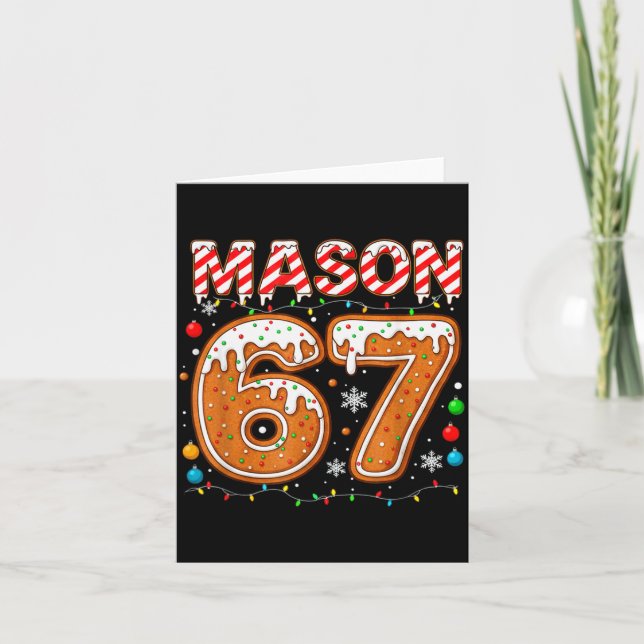 Funny Mason 67 Christmas Holiday Women Kids Xmas P Card (Front)