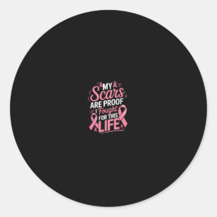 Funny Mastectomy Breast Cancer Warrior  Classic Round Sticker