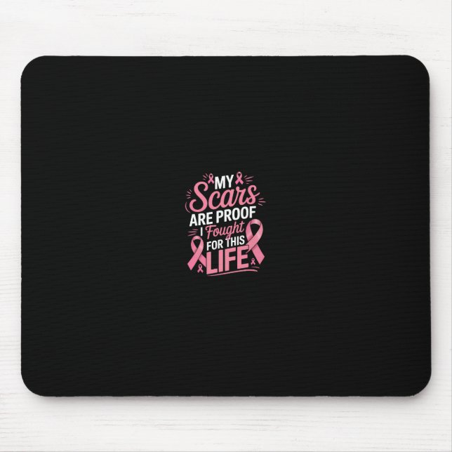 Funny Mastectomy Breast Cancer Warrior  Mouse Mat (Front)