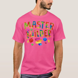 Funny Master Builder Building Blocks Brick Builder T-Shirt