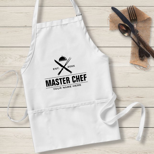 Funny Master Chef Personalised Culinary Catering Standard Apron (Creator Uploaded)