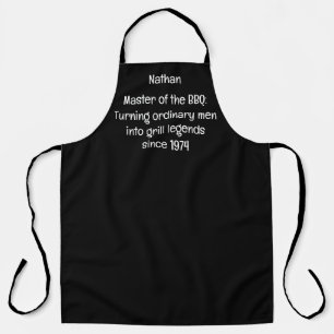 Funny Master of the Barbecue Chef Kitchen Men's  Apron