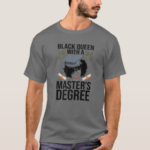 Funny Masters Degree Design For Girls Women Black T-Shirt