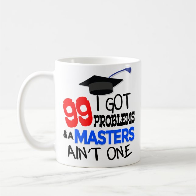 Funny Masters Degree Graduation Coffee Mug Gift (Left)