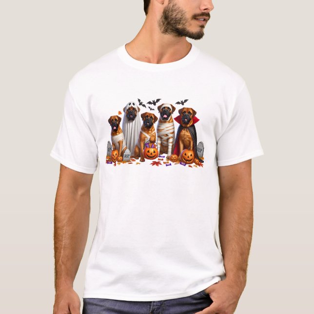 Funny Mastiff Halloween Dog Lover T-Shirt (Front)