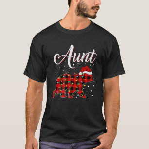 Funny Matching Buffalo Plaid Aunt Bear Christmas P T-Shirt