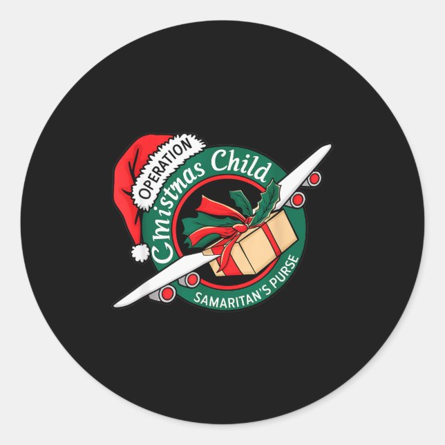 Funny Matching Christmas Operation Christmas Child Classic Round Sticker (Front)