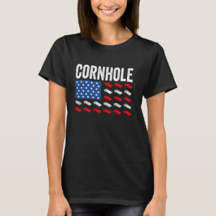 Funny matching cornhole American Flag USA July 4th T-Shirt