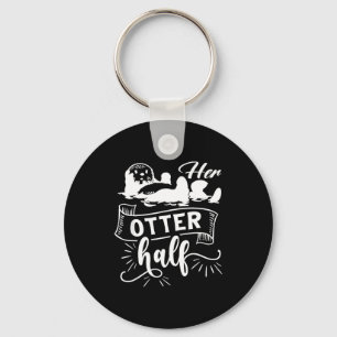 Funny Matching Couple His And Her Otter Half Valen Key Ring