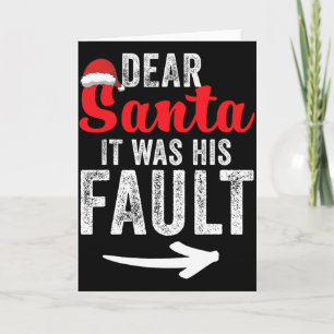 Funny Matching Couples Christmas His And Hers Card