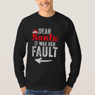 Funny Matching Couples Christmas His and Hers  T-Shirt