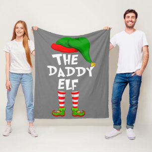Funny Matching Family Christmas The Daddy Elf Fleece Blanket