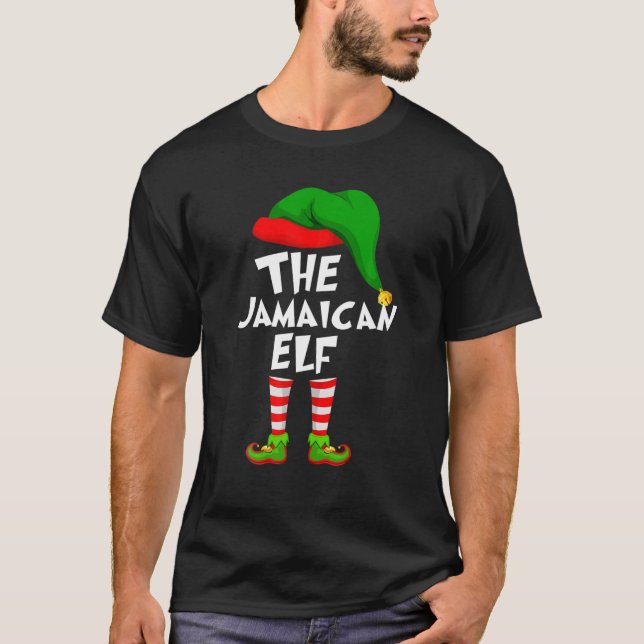 Funny Matching Family Christmas The Jamaican Elf T-Shirt (Front)