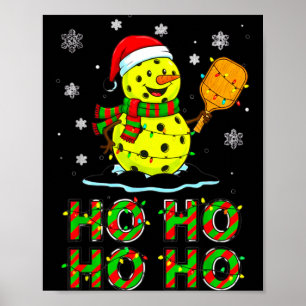 Funny Matching Family Santa Ho Ho Ho Ckleball Chri Poster