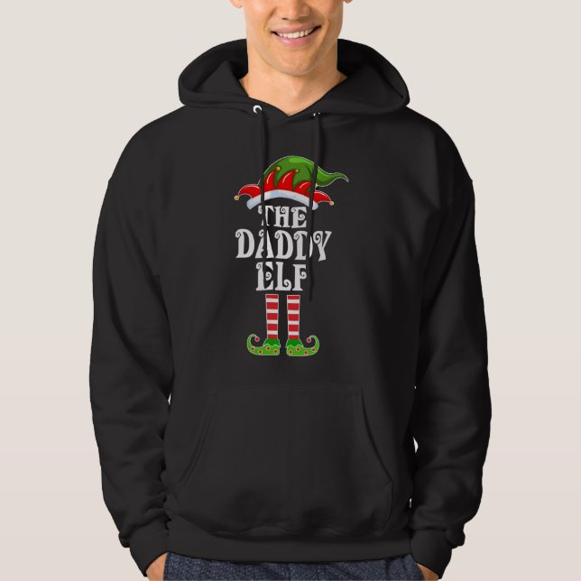 Funny Matching Family The Daddy Elf Christmas Cost Hoodie (Front)