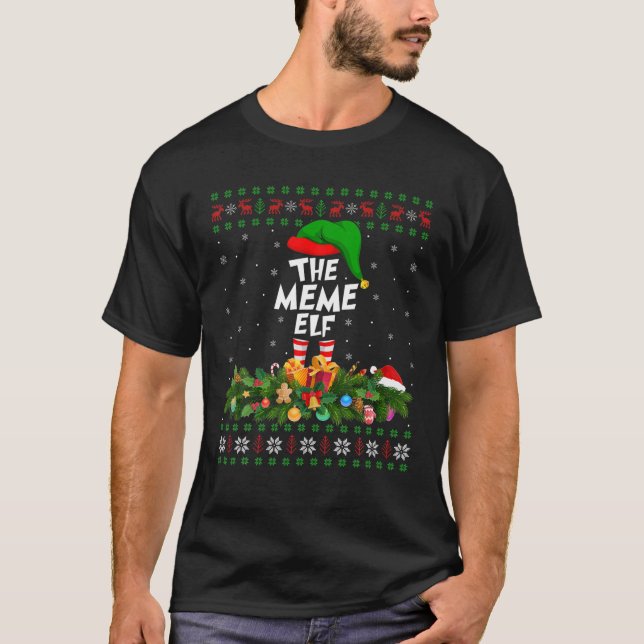 Funny Matching Family Ugly The Meme Elf Christmas T-Shirt (Front)