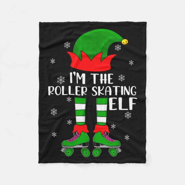 Funny Matching Group The Roller Skating Elf Christ Fleece Blanket (Front)
