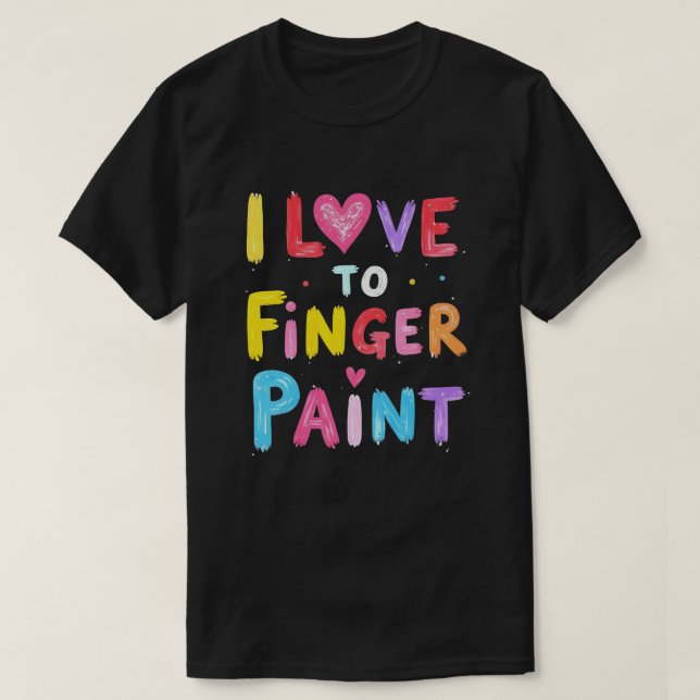 Funny Matching I Love To Finger Paint Couples T-Shirt (Design Front)