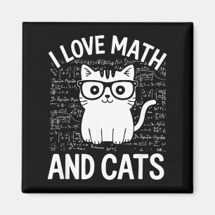 Funny Math and Cats Apparel for Teachers Students Magnet