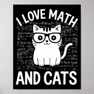 Funny Math and Cats Apparel for Teachers Students Poster