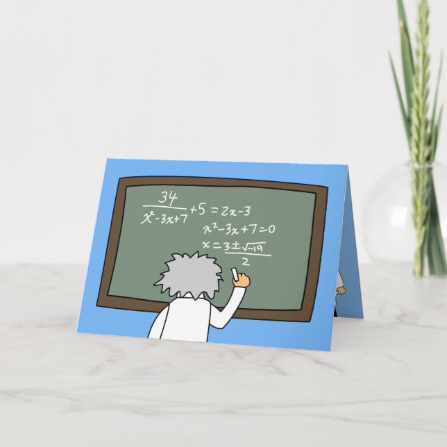 Funny Math Birthday Card Maths Themed Cartoon (Front)