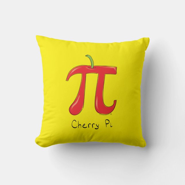 Funny Math Cherry Pi Symbol Cushion (Front)