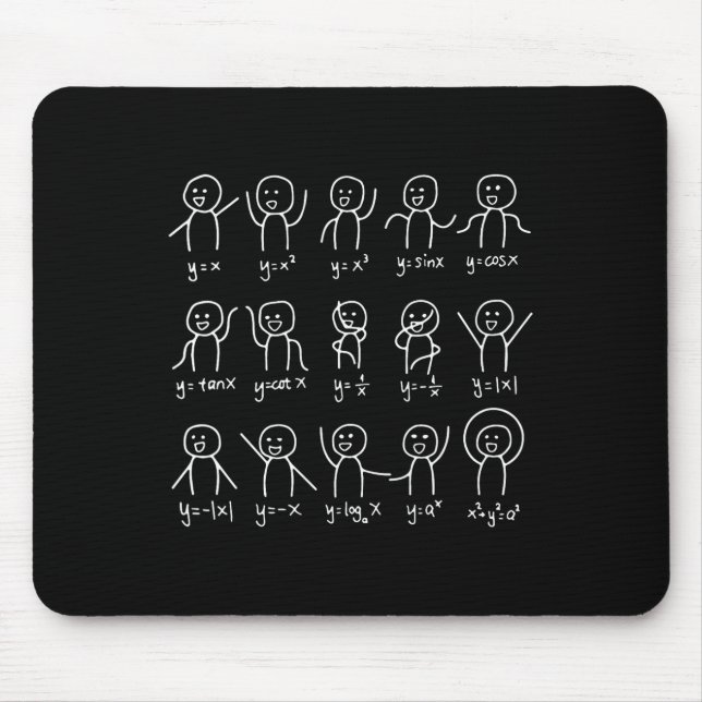 Funny Math Dances Happy Face Sketch Algebra Humour Mouse Mat (Front)